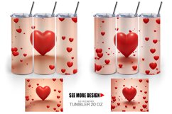 3D Red Heart | Tumbler Sublimation Wrap Product Image 5