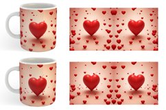 3D Red Heart | Mug sublimation design Product Image 5