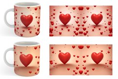 3D Red Heart | Mug sublimation design Product Image 6