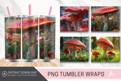 3D Red Mushroom Tumbler Wrap Product Image 1