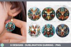 Bundle of six Watercolor Christmas Round Earrings designs.