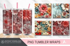 3D Retro Flower Tumbler wrap Product Image 1