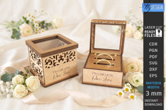 Wedding Ring Box Laser Cut | Glowforge | Floral Design | CNC Product Image 1