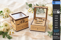 Wedding Ring Box Laser Cut | Glowforge | Floral Design | CNC Product Image 1