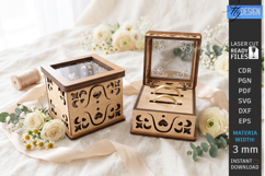 Wedding Ring Box Laser Cut | Glowforge | Floral Design | CNC Product Image 1
