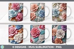 Bundle of six 3D Mug Wrap designs.