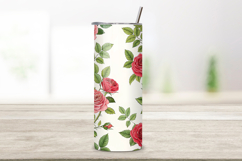 3d rose leaves, watercolor vine design, 20oz skinny tumbler, tapered tumbler wrap, straight tumbler design, cascading rose art, seamless 3d design, seamless rose vine tumbler, cascading floral tumbler wrap, 3d rose leaves design