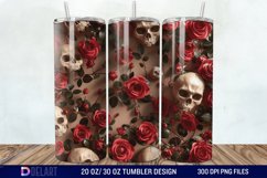3D Roses and skulls Tumbler Wrap Product Image 1
