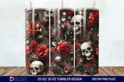 3D Roses and skulls Tumbler Wrap Product Image 1