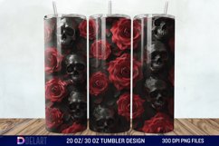 3D Roses and skulls Tumbler Wrap Product Image 1