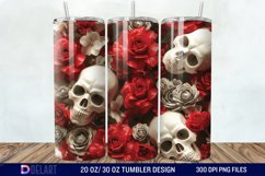 3D Roses and skulls Tumbler Wrap Product Image 1