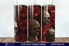 3D Roses and skulls Tumbler Wrap Product Image 1