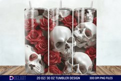 3D Roses and skulls Tumbler Wrap Product Image 1