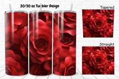 3D Roses Pretty 20/30oz Skinny Tumbler Product Image 1