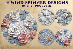 3d flower rose sublimation wind spinner sublimation designs bundle will perfect as decor of your house and as outdoor decorations! There are 4 wind spinner sublimation designs with 3d rose plaster texture. 