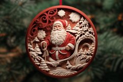 3D Round Christmas Ornaments Bundle Png / Wood Carving Png Product Image 4