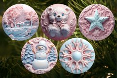 3D Round Christmas Ornaments Sublimation Bundle Png Product Image 4