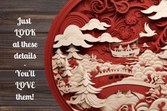 3D Round Christmas Ornaments Bundle Png / Wood Carving Png Product Image 3