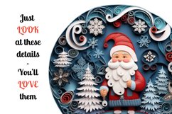 Quilling 3D Round Christmas Ornaments Bundle Sublimation PNG Product Image 2