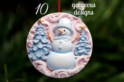 3D Round Christmas Ornaments Sublimation Bundle Png Product Image 2