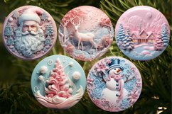 3D Round Christmas Ornaments Sublimation Bundle Png Product Image 3