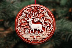3D Round Christmas Ornaments Bundle Png / Wood Carving Png Product Image 6