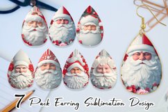 Earring teardrop sublimation 3D Santa claus Product Image 1