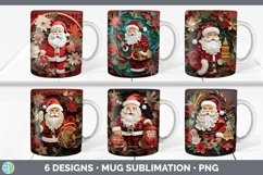 Bundle of six Watercolor Christmas Mug Wrap designs.