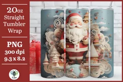 Holiday Santa sublimation design being shown on a 20oz tumbler