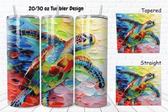 3D Sea Turtle Print 20/30oz Skinny Tumbler Product Image 1