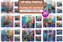 3D Sea Turtle Print Colorful Tumbler Bundle Product Image 1