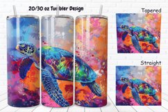 3D Sea Turtle Print 20/30oz Skinny Tumbler Product Image 1