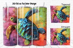 3D Sea Turtle Print 20/30oz Skinny Tumbler Product Image 1