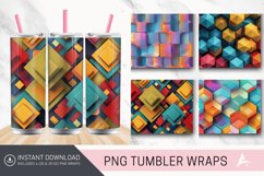 3D Seamless Abstract Colorful Geometric Tumbler wrap Product Image 1