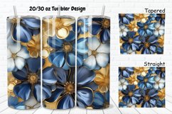 3D Seamless Gold Flowers 20/30oz Skinny Tumbler Product Image 1