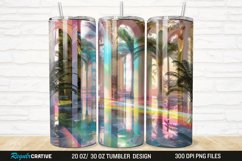 3D Seamless Rainbow Oasis 20/30oz Skinny Tumbler Product Image 1