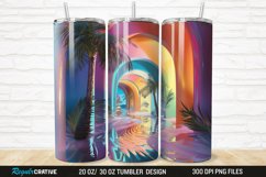 3D Seamless Rainbow Oasis 20/30oz Skinny Tumbler Product Image 1