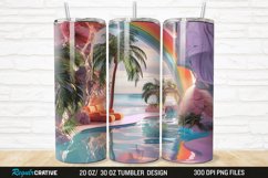 3D Seamless Rainbow Oasis 20/30oz Skinny Tumbler Product Image 1