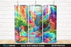 3D Seamless Rainbow Oasis 20/30oz Skinny Tumbler Product Image 1