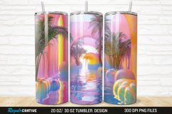 3D Seamless Rainbow Oasis 20/30oz Skinny Tumbler Product Image 1