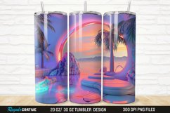 3D Seamless Rainbow Oasis 20/30oz Skinny Tumbler Product Image 1