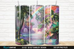 3D Seamless Rainbow Oasis 20/30oz Skinny Tumbler Product Image 1