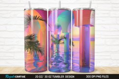 3D Seamless Rainbow Oasis 20/30oz Skinny Tumbler Product Image 1