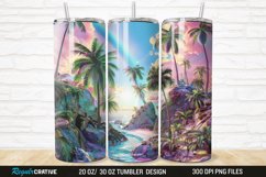 3D Seamless Rainbow Oasis 20/30oz Skinny Tumbler Product Image 1
