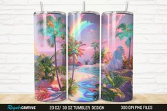 3D Seamless Rainbow Oasis 20/30oz Skinny Tumbler Product Image 1