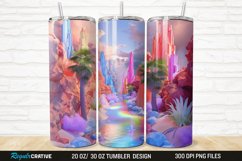 3D Seamless Rainbow Oasis 20/30oz Skinny Tumbler Product Image 1