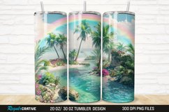 3D Seamless Rainbow Oasis 20/30oz Skinny Tumbler Product Image 1