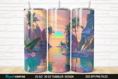 3D Seamless Rainbow Oasis 20/30oz Skinny Tumbler Product Image 1