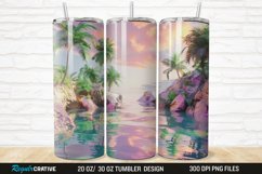3D Seamless Rainbow Oasis 20/30oz Skinny Tumbler Product Image 1
