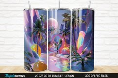 3D Seamless Rainbow Oasis 20/30oz Skinny Tumbler Product Image 1